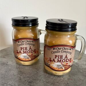Set of 2 Our Own Candle Company Pie à la Mode Scented Jar/Mug Candles Warm